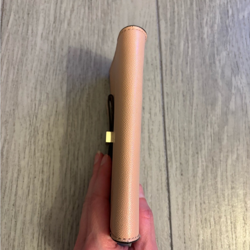 Anne Klein Peach Pink & Gold Bow Accent Cellphone Wallet - Picture 6 of 13